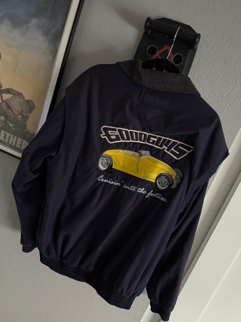 Goodguys Navy Bomber Jacket with Yellow Car Embroidery